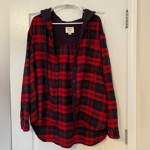 XL American Eagle hooded flannel